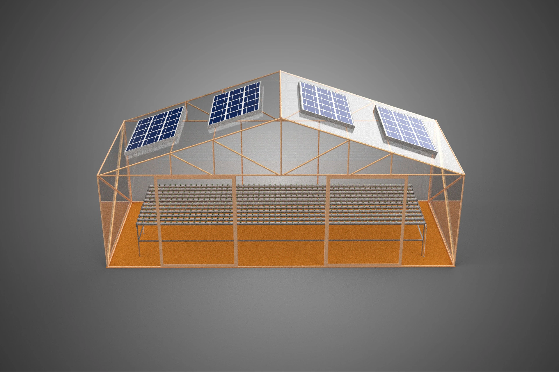 INDOOR SOLAR PANEL HYDROPONIC GREENHOUSE GLASSHOUSE FARM GARDEN 3D Model .c4d .max .obj .3ds .fbx .stl .blend 