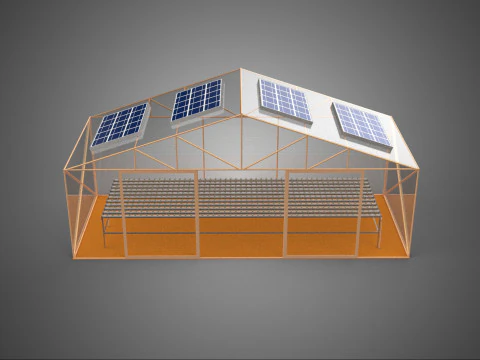 INDOOR SOLAR PANEL HYDROPONIC GREENHOUSE GLASSHOUSE FARM GARDEN 3D Model