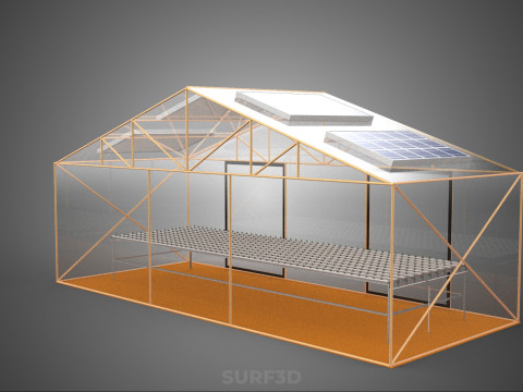 INDOOR SOLAR PANEL HYDROPONIC GREENHOUSE GLASSHOUSE FARM GARDEN 3D Model