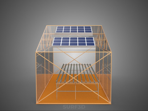 INDOOR SOLAR PANEL HYDROPONIC GREENHOUSE GLASSHOUSE FARM GARDEN 3D Model