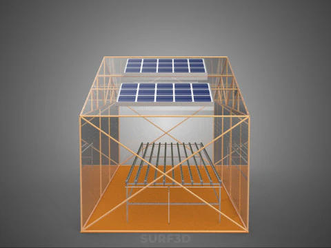 INDOOR SOLAR PANEL HYDROPONIC GREENHOUSE GLASSHOUSE FARM GARDEN 3D Model