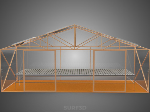 INDOOR SOLAR PANEL HYDROPONIC GREENHOUSE GLASSHOUSE FARM GARDEN 3D Model