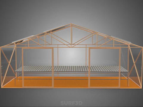 INDOOR SOLAR PANEL HYDROPONIC GREENHOUSE GLASSHOUSE FARM GARDEN 3D Model