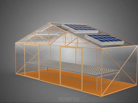 INDOOR SOLAR PANEL HYDROPONIC GREENHOUSE GLASSHOUSE FARM GARDEN 3D Model