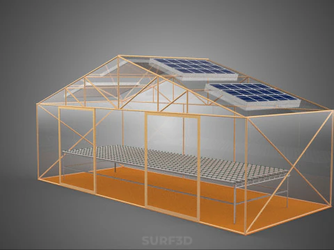 INDOOR SOLAR PANEL HYDROPONIC GREENHOUSE GLASSHOUSE FARM GARDEN 3D Model