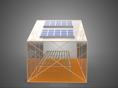 INDOOR SOLAR PANEL HYDROPONIC GREENHOUSE GLASSHOUSE FARM GARDEN 3D Model