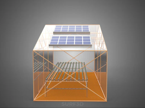INDOOR SOLAR PANEL HYDROPONIC GREENHOUSE GLASSHOUSE FARM GARDEN 3D Model