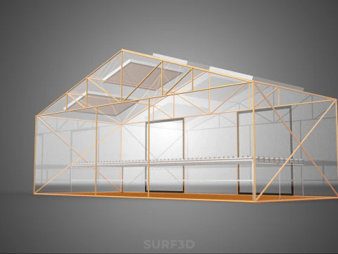 INDOOR SOLAR PANEL HYDROPONIC GREENHOUSE GLASSHOUSE FARM GARDEN 3D Model