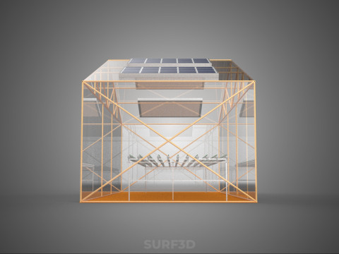 INDOOR SOLAR PANEL HYDROPONIC GREENHOUSE GLASSHOUSE FARM GARDEN 3D Model