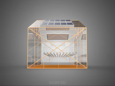 INDOOR SOLAR PANEL HYDROPONIC GREENHOUSE GLASSHOUSE FARM GARDEN 3D Model