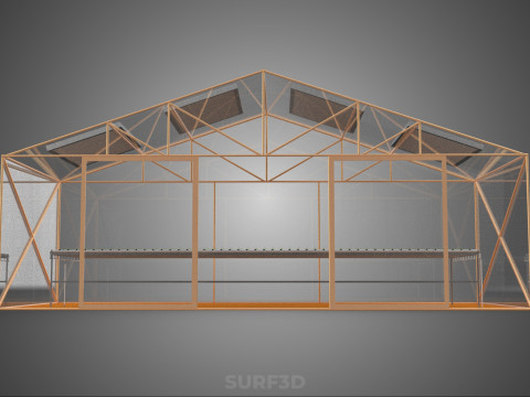 INDOOR SOLAR PANEL HYDROPONIC GREENHOUSE GLASSHOUSE FARM GARDEN 3D Model