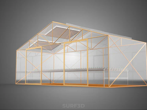 INDOOR SOLAR PANEL HYDROPONIC GREENHOUSE GLASSHOUSE FARM GARDEN 3D Model