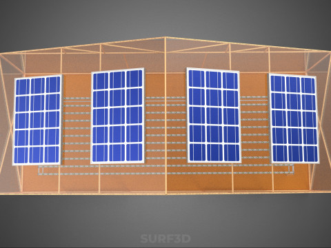 INDOOR SOLAR PANEL HYDROPONIC GREENHOUSE GLASSHOUSE FARM GARDEN 3D Model