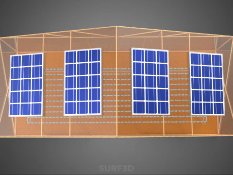 INDOOR SOLAR PANEL HYDROPONIC GREENHOUSE GLASSHOUSE FARM GARDEN 3D Model