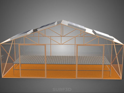 INDOOR SOLAR PANEL HYDROPONIC GREENHOUSE GLASSHOUSE FARM GARDEN 3D Model
