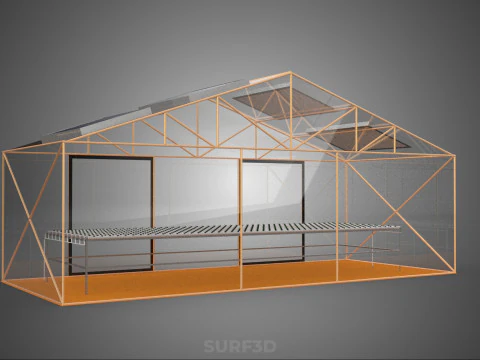 INDOOR SOLAR PANEL HYDROPONIC GREENHOUSE GLASSHOUSE FARM GARDEN 3D Model