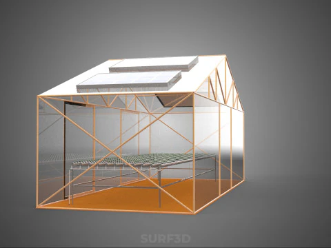 INDOOR SOLAR PANEL HYDROPONIC GREENHOUSE GLASSHOUSE FARM GARDEN 3D Model