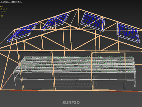 INDOOR SOLAR PANEL HYDROPONIC GREENHOUSE GLASSHOUSE FARM GARDEN 3D Model