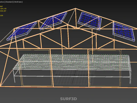 INDOOR SOLAR PANEL HYDROPONIC GREENHOUSE GLASSHOUSE FARM GARDEN 3D Model
