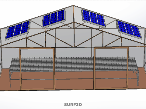 INDOOR SOLAR PANEL HYDROPONIC GREENHOUSE GLASSHOUSE FARM GARDEN 3D Model