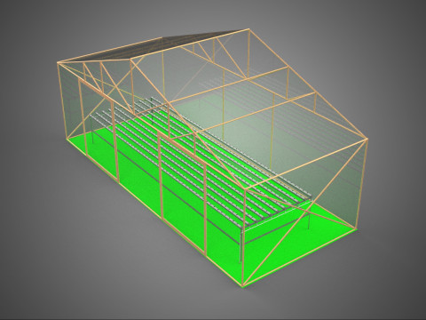 花园水培气雾培温室温室温室农场 3D 模型
