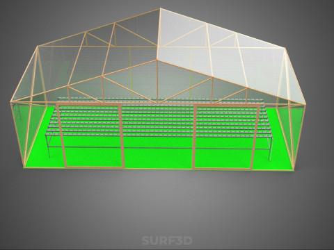 JARDÍN HIDROPÓNICO AEROPÓNICO INVERNADERO INVERNADERO INVERNADERO GRANJA Modelo 3D