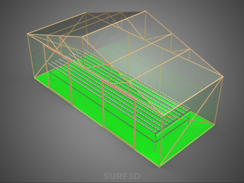 JARDÍN HIDROPÓNICO AEROPÓNICO INVERNADERO INVERNADERO INVERNADERO GRANJA Modelo 3D