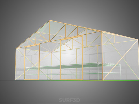 JARDÍN HIDROPÓNICO AEROPÓNICO INVERNADERO INVERNADERO INVERNADERO GRANJA Modelo 3D