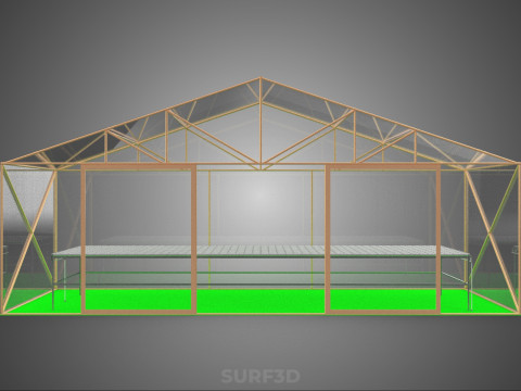 JARDÍN HIDROPÓNICO AEROPÓNICO INVERNADERO INVERNADERO INVERNADERO GRANJA Modelo 3D