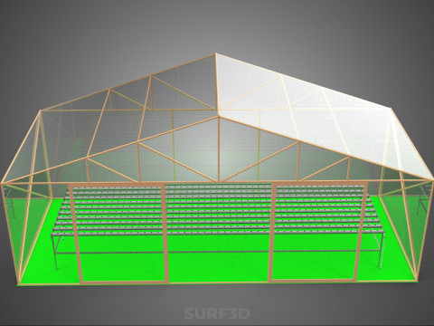 JARDÍN HIDROPÓNICO AEROPÓNICO INVERNADERO INVERNADERO INVERNADERO GRANJA Modelo 3D