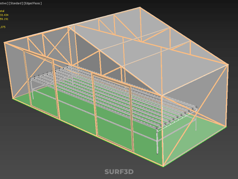 JARDÍN HIDROPÓNICO AEROPÓNICO INVERNADERO INVERNADERO INVERNADERO GRANJA Modelo 3D
