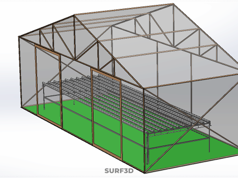 JARDÍN HIDROPÓNICO AEROPÓNICO INVERNADERO INVERNADERO INVERNADERO GRANJA Modelo 3D