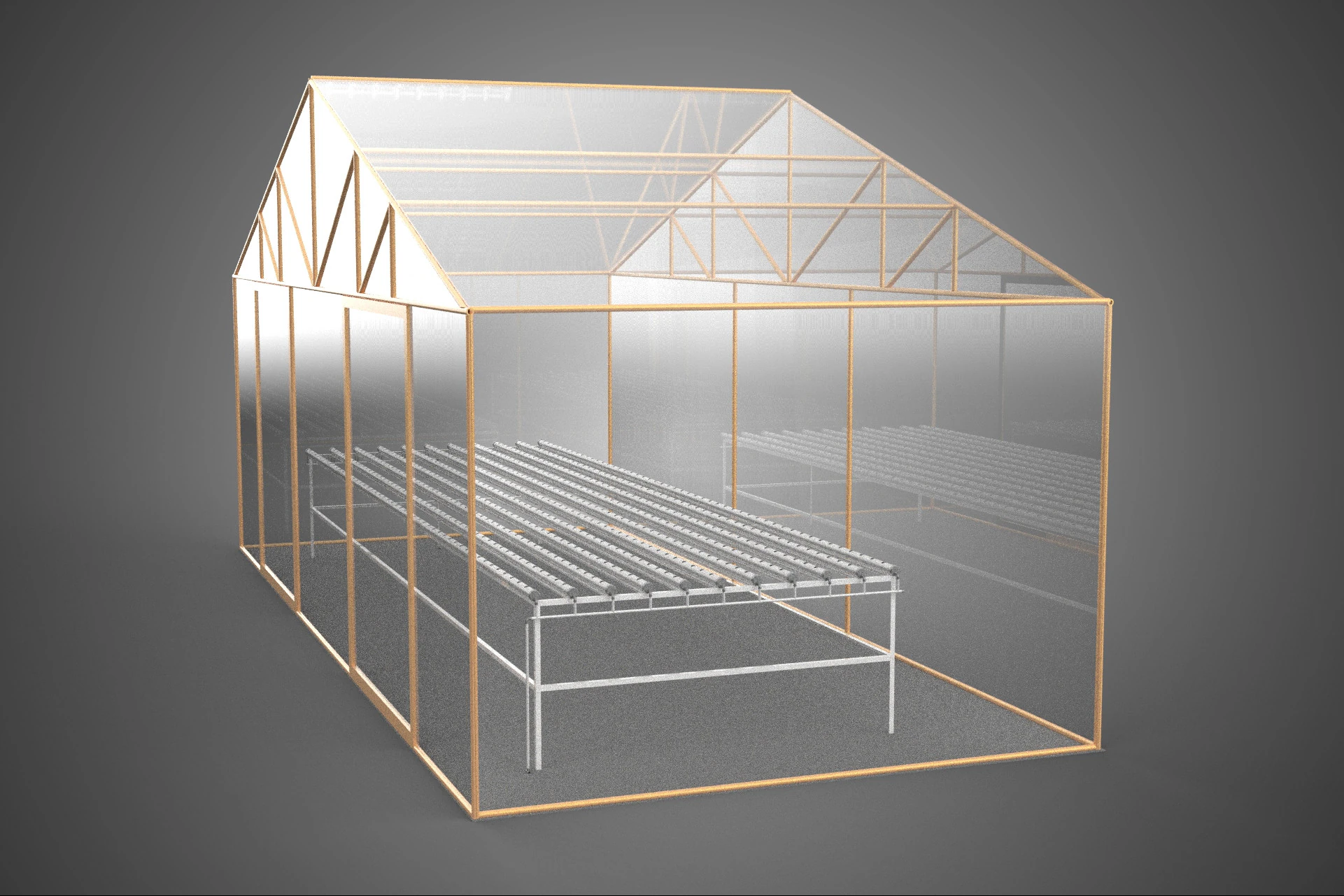 TRANSPARENT GREENHOUSE GARDEN NFT GROWING TABLE HYDROPONIC PLANT 3D Model .c4d .max .obj .3ds .fbx .stl .blend 