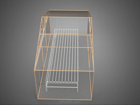 TRANSPARENT GREENHOUSE GARDEN NFT GROWING TABLE HYDROPONIC PLANT 3D Model
