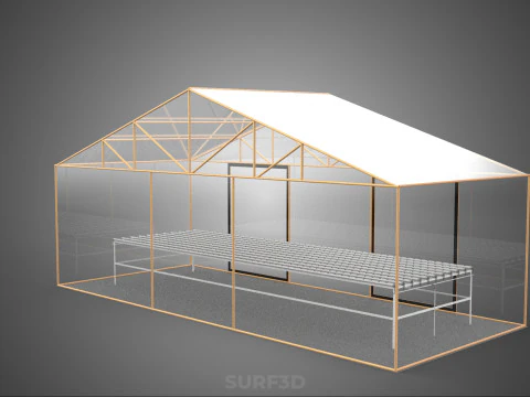 TRANSPARENT GREENHOUSE GARDEN NFT GROWING TABLE HYDROPONIC PLANT 3D Model