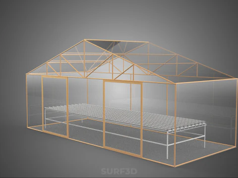 TRANSPARENT GREENHOUSE GARDEN NFT GROWING TABLE HYDROPONIC PLANT 3D Model
