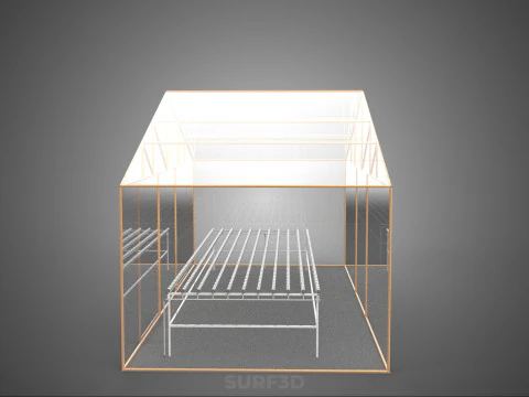 TRANSPARENT GREENHOUSE GARDEN NFT GROWING TABLE HYDROPONIC PLANT 3D Model