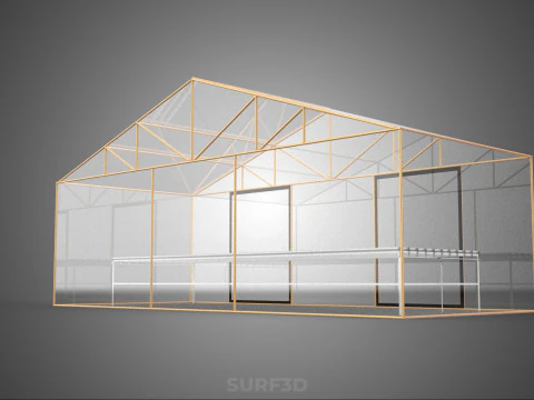 TRANSPARENT GREENHOUSE GARDEN NFT GROWING TABLE HYDROPONIC PLANT 3D Model