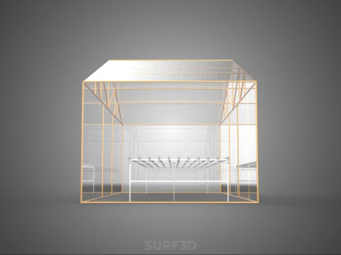 TRANSPARENT GREENHOUSE GARDEN NFT GROWING TABLE HYDROPONIC PLANT 3D Model