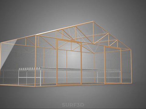TRANSPARENT GREENHOUSE GARDEN NFT GROWING TABLE HYDROPONIC PLANT 3D Model