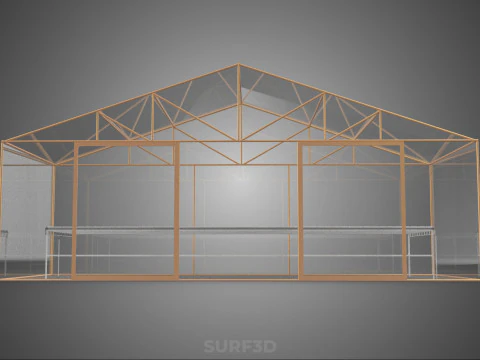 TRANSPARENT GREENHOUSE GARDEN NFT GROWING TABLE HYDROPONIC PLANT 3D Model