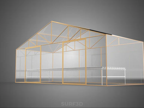 TRANSPARENT GREENHOUSE GARDEN NFT GROWING TABLE HYDROPONIC PLANT 3D Model