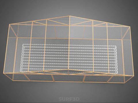 TRANSPARENT GREENHOUSE GARDEN NFT GROWING TABLE HYDROPONIC PLANT 3D Model