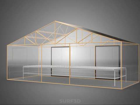 TRANSPARENT GREENHOUSE GARDEN NFT GROWING TABLE HYDROPONIC PLANT 3D Model