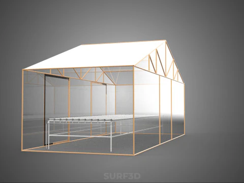 TRANSPARENT GREENHOUSE GARDEN NFT GROWING TABLE HYDROPONIC PLANT 3D Model