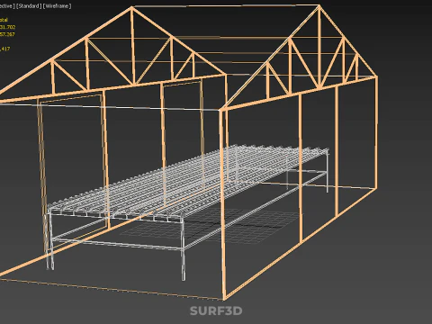 TRANSPARENT GREENHOUSE GARDEN NFT GROWING TABLE HYDROPONIC PLANT 3D Model