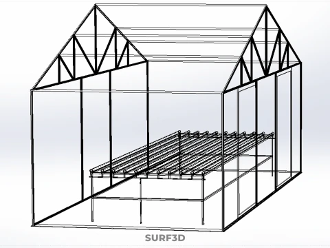 TRANSPARENT GREENHOUSE GARDEN NFT GROWING TABLE HYDROPONIC PLANT 3D Model