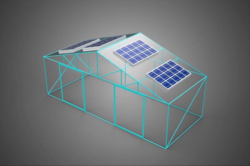 SOLAR POWERED FARM PLANT GREENHOUSE HOTHOUSE GLASSHOUSE GARDEN 3D Model .c4d .max .obj .3ds .fbx .stl .blend 