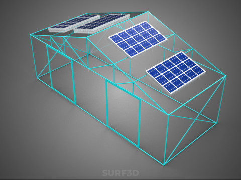 SOLAR POWERED FARM PLANT GREENHOUSE HOTHOUSE GLASSHOUSE GARDEN 3D Model