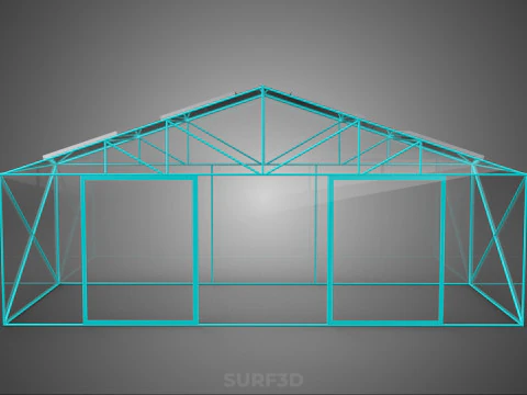SOLAR POWERED FARM PLANT GREENHOUSE HOTHOUSE GLASSHOUSE GARDEN 3D Model
